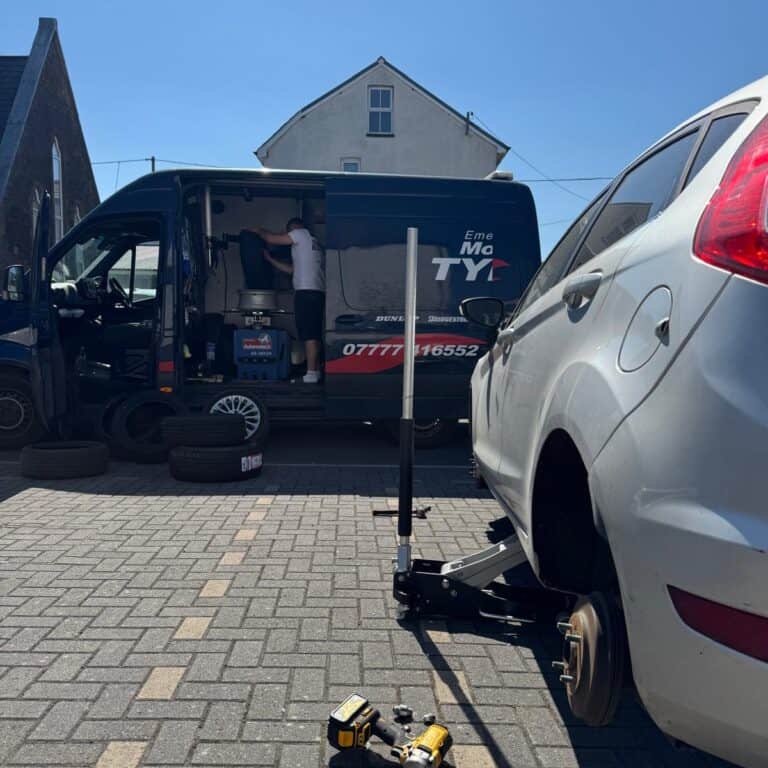 Emergency mobile tyre fitting van parked and ready